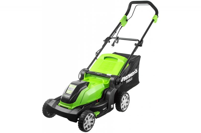 Газонокосилка электрическая Greenworks GLM1241, 1200 Вт, 41 см Газонокосилка электрическая Greenworks GLM1241, 1200 Вт, 41 см