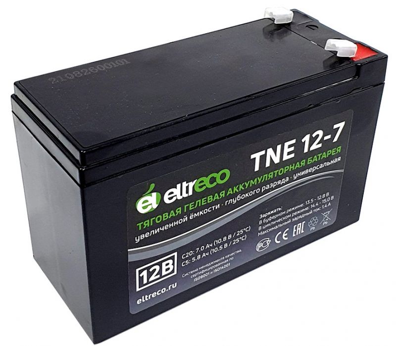 Тяговый аккумулятор Eltreco TNE12-7 (12V7A/H C20)